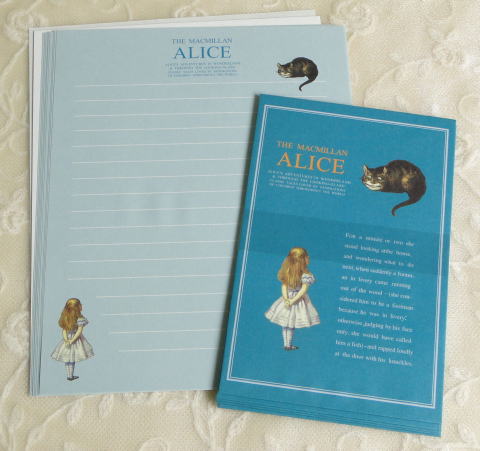 『不思議の国のアリス』Alice's Adventures in Wonderland の雑貨＞ステイショナリー＞アリスのレターセット（アリスとチェシャ猫）