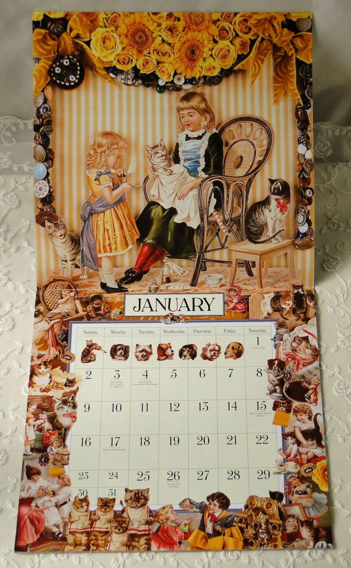 ヴィクトリアンの雑貨＞ヴィクトリアン・カレンダー＞シンシア・ハート、2011年ヴィクトリアン・カレンダー♪　CYNTHEA HART'S 　VICTORIANA 　2011　CALENDAR＞ヴィクトリアンな図柄がいっぱい！