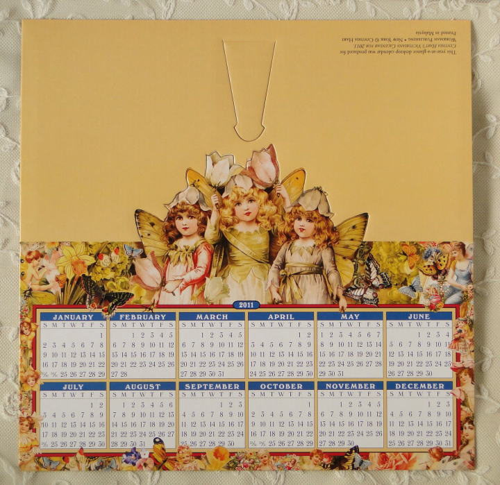 ヴィクトリアンの雑貨＞ヴィクトリアン・カレンダー＞シンシア・ハート、2011年ヴィクトリアン・カレンダー♪　CYNTHEA HART'S 　VICTORIANA 　2011　CALENDAR＞2011年が一目で見渡せるデスクトップ・カレンダーです。