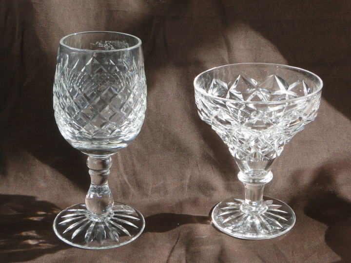 アンティーク雑貨＞カット・クリスタル・グラス＞ヴィクトリアン時代のカットクリスタルグラス＞ワイングラスとシャンパングラス
