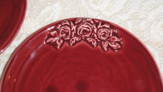 薔薇とリボンの陶器 ＞　食器　＞　薔薇のクッキープレート