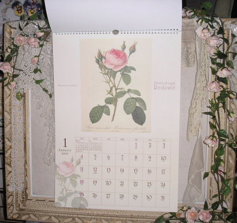 薔薇雑貨　＞　ルドゥーテの２００９年カレンダー