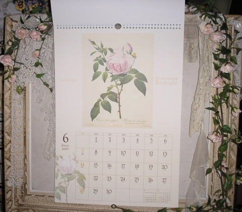 薔薇雑貨　＞　ルドゥーテの２００９年カレンダー