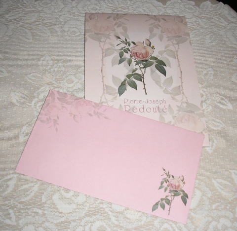 薔薇雑貨　＞　ルドゥーテのレターセット　＞　薔薇の便箋と封筒