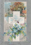 アンティーク・レプリカ・ポストカード　 花と十字架　＜花のポストカード＞