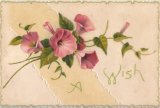 アンティーク・レプリカ・ポストカード　 ピンクの花　＜花のポストカード＞