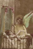 アンティーク・レプリカ・ポストカード　 少女と天使　＜天使のポストカード＞
